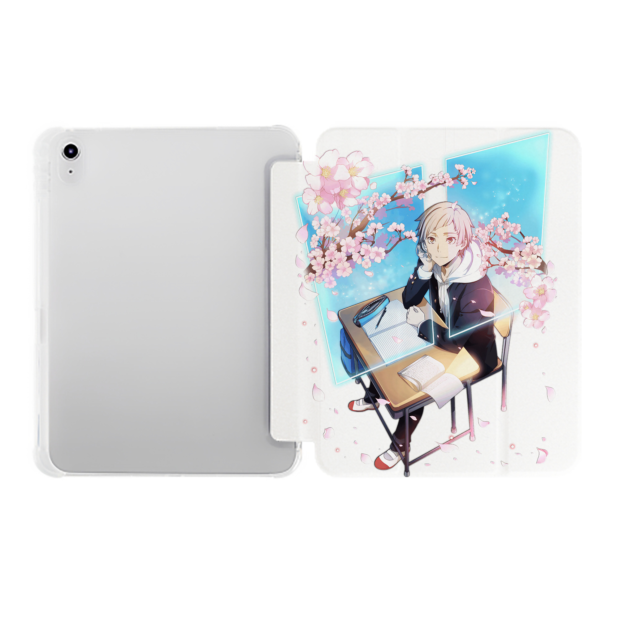 （画像用） 文豪ストレイドッグス Bungo Stray Dogs IPad ケース ペン収納付き 三つ折りスタンド PUレザー×シリコン 対応機種9.5/10.5/10.9インチ